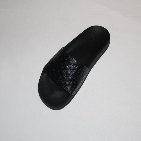 BALMAIN MEN\'S CALYPSO BLACK LEATHER SLIDES EU39/ US 6 main image 5
